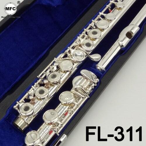 Music Fancier Club High Quality Intermediate Standards Flute FL-311 Student Flutes Silver Plated 17 Holes Open Hole With Case