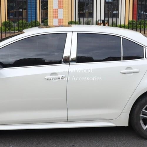 Stainless Steel For Toyota Corolla Altis Levin 2014-2021 Center Pillar Cover Car Window Trims Column Frames Decorate Accessories
