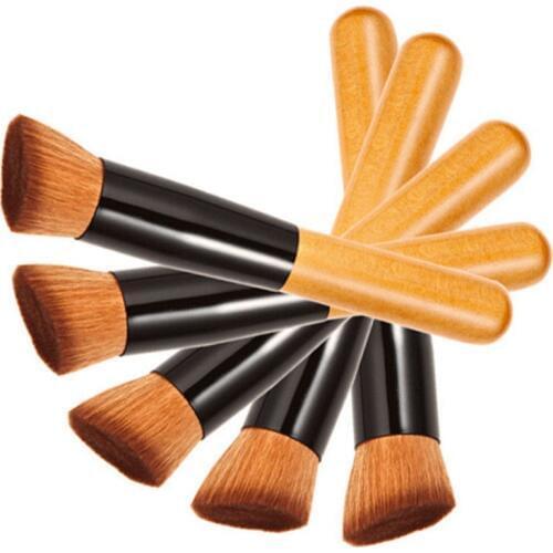 New Professional Bamboo Foundation Brush Powder Concealer Blush Liquid Foundation Blush Angled Flat Top Base Liquid Cosmetics