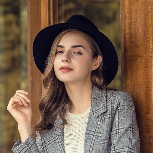 New Arrival Boyfriend Wind Gentleman Hat Adult Woolen Cap Girls Wide Brim Flad Casual Cap Mens and Womens Leisure Hat B-7877