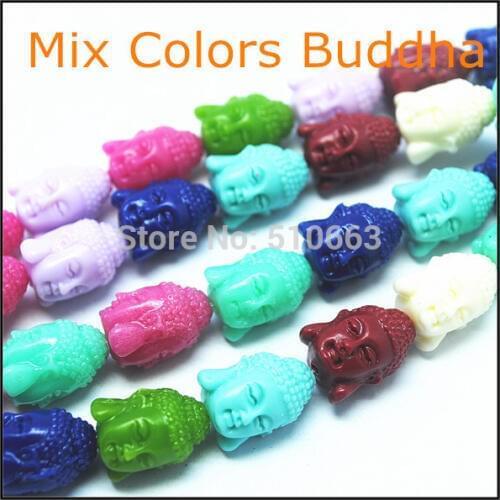 30pcsWholesale Beads Buddha Heads double faces diy fashion beads charms jewelry beads accessories jewelry findings size: 12x16mm