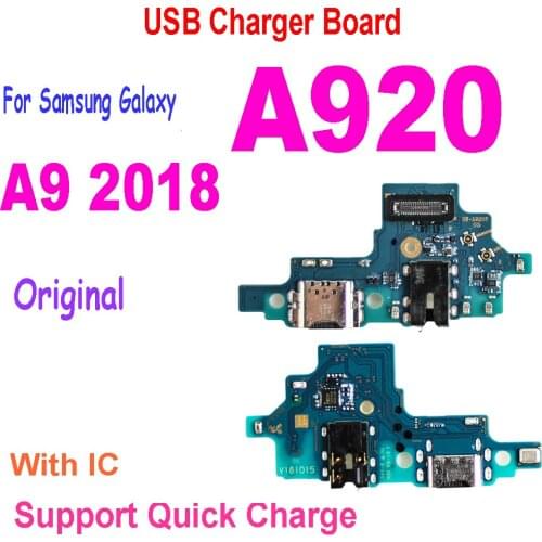 Original Charging Port For Samsung Galaxy A9 2018 A920 SM-A920F/DS A920F USB Charge Dock Connector Board Charging Flex Cable