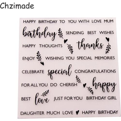 Chzimade Letter Phrase Printed Plastic Embossing Folders 15x15cm For Scrapbooking Diy Photo Album Card Making Crafts