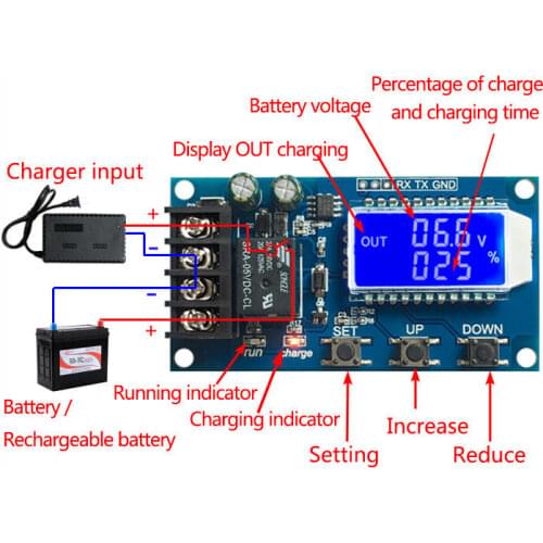 6-60v Lead-acid Solar Battery Charge Controller Protection Board Automatic Charging control switch Lcd display 12v 24v 36v 48v