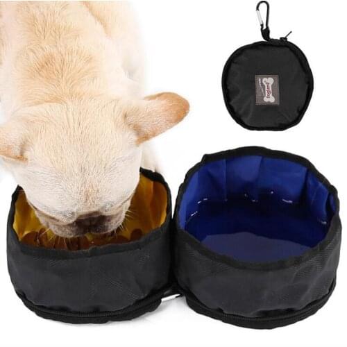 Portable Double Pet Dog Feeding Bowl Cat Food Bowl Puppy Foldable Waterproof Travel Bowl Dogs Lunch Box Drinking Water Bottle