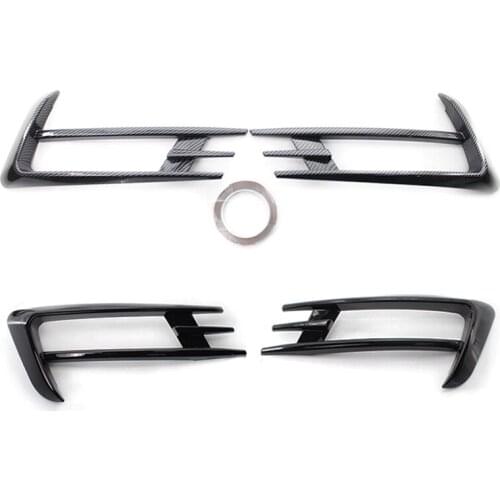 Front Bumper Fog Light Grilles Fog Lamp Eyebrow Cover Trim for Golf 7 MK7 2014 2015 2016 2017