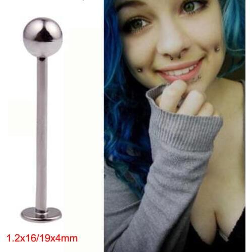 2 Pieces 16G 1.2mm Gold Black Stainless Steel Ball Labret Rings Lip Ring Face Ring Tragus Earring Body Piercing Jewelry