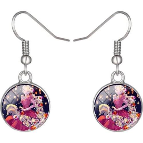 Disney Glass Cabochon Pendant Earring Earrings Disney Classic Animation Character Jewelry Ladies Fashion Gift Friendship Jewelry