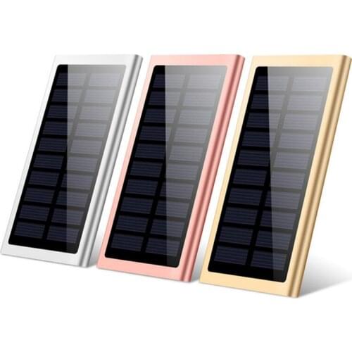 Solar Power Bank Ultra-Thin Mobile Phone Universal 10000 mAh for Apple Samsung Xiaomi Mi