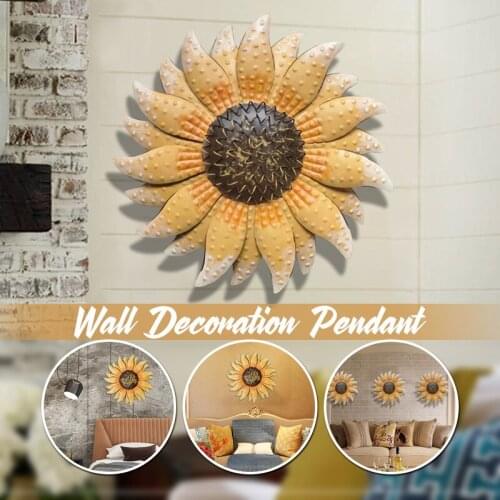 Modern Wrought Iron Flower Wall Decoration Pendant Living Room Background Wall Hanging Ornaments Hotel Porch Mural Craft Art