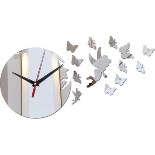 Special diy wall stickers clock modern furniture clocks acrylic mirror butterfly sticker home decoration living room
