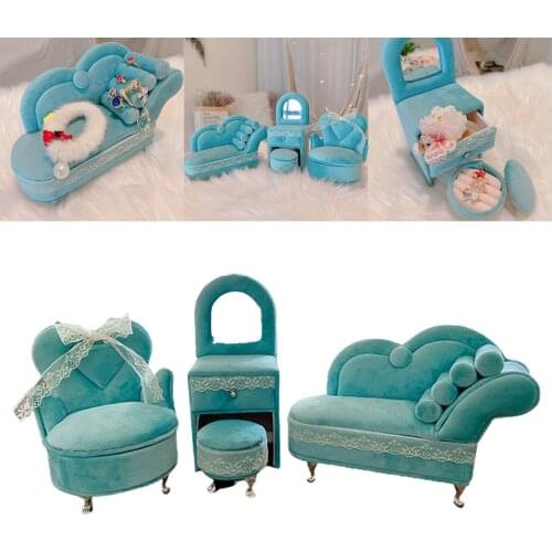 European Style Jewelry Box Display Portable Storage Case Great Gifts for Rings Earrings Girls Women Bedroom Make-up Accessories