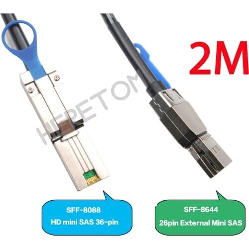 SFF 8088 External Mini-SAS to Mini SAS High Density HD SFF 8644 Data Cable 2M/200CM