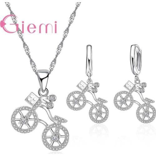 925 Sterling Silver AAA Grade Cubic Zirconia Pendant Necklace Hook Earrings Woman Jewelry Sets Top Quality Gifts Wholesale