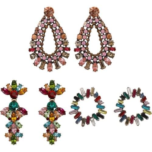 10pcs/lot free shipping Teardrop Round shiny bling earrings Women Jewelry Decoration Ear Stud