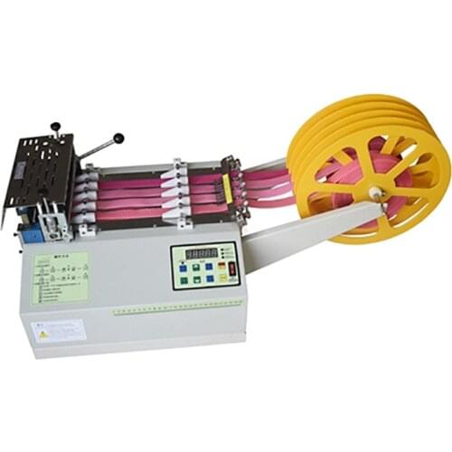 160H Computer Automatic Hot and Cold Cloth Belt Cutting Machine, Magic Adhesive Tape Zipper Webbing Machine Elastic Belt Cutting