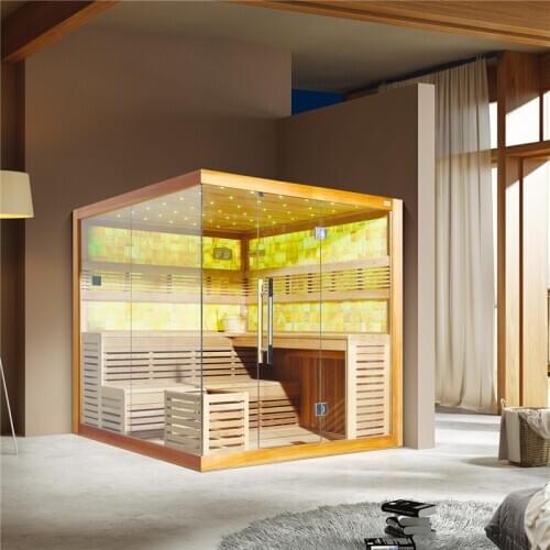 2.4*2 Meter 2019 new Fashion Beautiful indoor dry sauna room Sauna House with LED Ceiling 4-6 person (M-6047)
