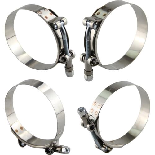 4 x 3" Inch / 76mm ID Stainless Steel T-Bolt Silicone Hose pipe Clamps (77-87mm)
