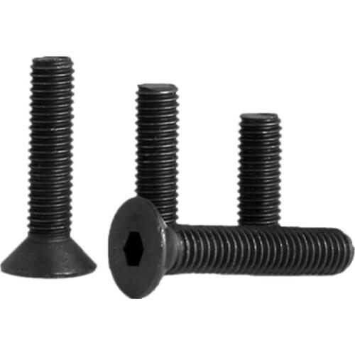 500PCS Grade 10.9 high strength M3x14 M3x16 M3x18 Flat Head Screws DIN7991 black countersunk head hexagon screw