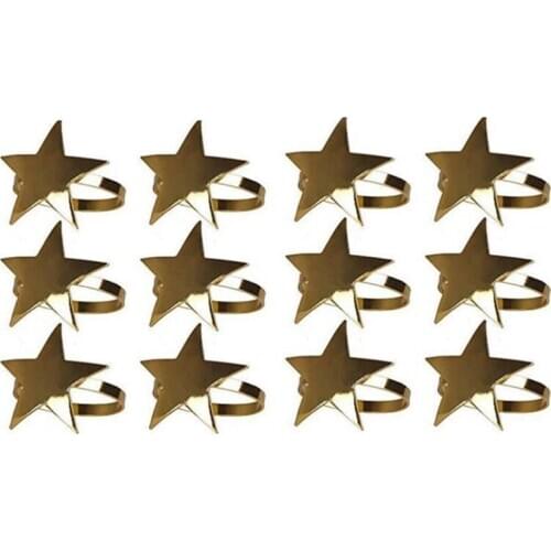 Promotion! 12 Pcs Five-Pointed Star Napkin Ring,Christmas Napkin Ring Suitable for Holiday Parties,Dinners,Wedding Receptions,Et