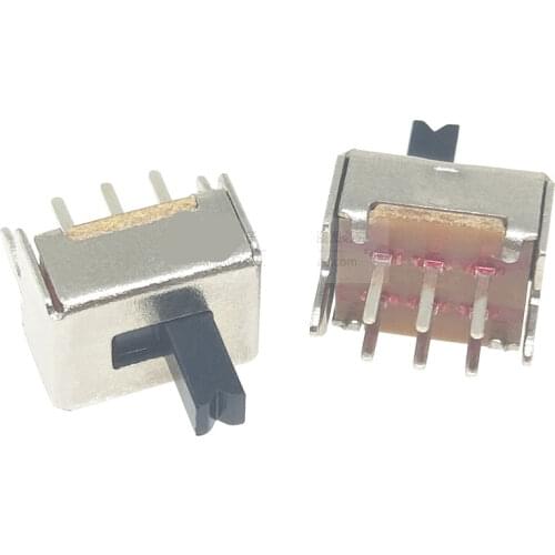 Free shipping 500PCS SS22D07 SS-22D07 6PIN 2P2T DPDT toggle switch side slide switches handle 4mm ROHS