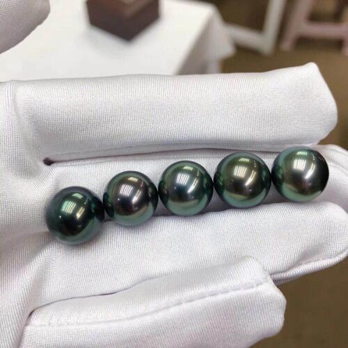 AAA one pcs loose beads black Tahitian Pearls round 7-12mm for DIY jewelry making FPPJ wholesale beads nature