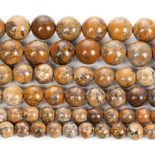 Yellow Emperor Sediment Turquoises Natural Stone Beads Round Loose Beads For Jewelry Making DIY Necklace Bracelets 4/6/8/10/12MM