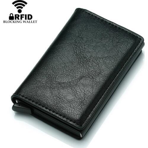 Bycobecy Rfid Wallet Card Holder Travel Purse Mens Wallet Slim Small Male Leather Wallet Mini Pocket Money Bag Women Wallet