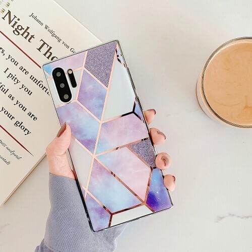 For Samsung Galaxy S21 Note 20 Ultra 10 Plus 5G 9 8 S20 FE S10 S9 S8 S7 A10 A30 A50 A70 A20S A51 A71 Case Grid Marble IMD Cover