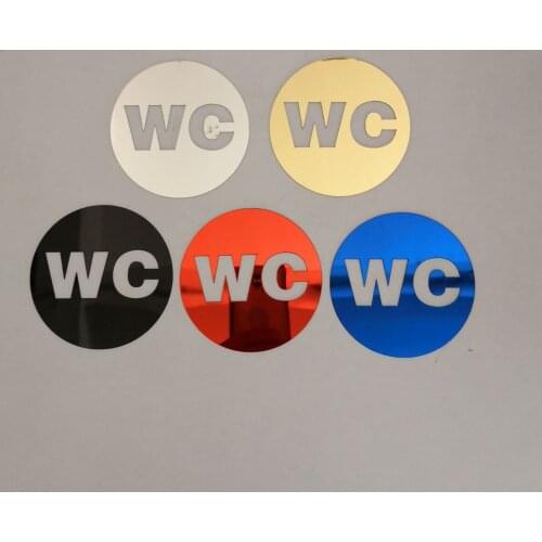Two WC New Acrylic Toilet Signs Family Toilet Shopping Mall Hotel KTV Signage Wall Sticker Sticker