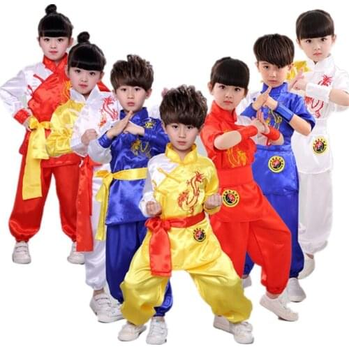 Chinese Kung Fu Wushu Tai Chi Clothing for New Year Kid Traditional Costumes Wu Tang Boys Girls Chinese Culture Clohtes Set