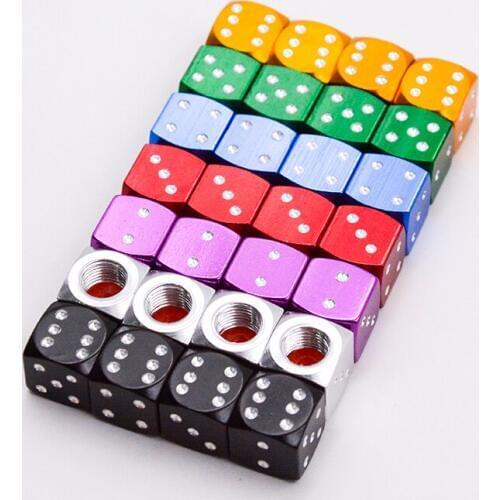 4PCS Dice Car Valve Caps On the Wheel Tire Air Valve Stem Caps Car Trunk Bike Bicycle Wheel Rims Accessories car styling
