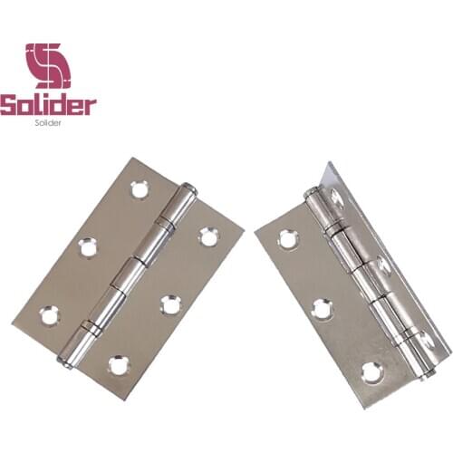 2Pcs 3 Inch Stainless Steel Flat Hinge Cabinet Doors Windows Wooden Furniture Hinge