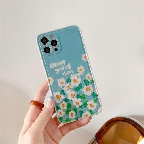 Retro French sweet Girls Romantic White flowers Phone Case For iPhone 11 12 Pro Max Xs Max XR Xs 7 8 Plus 7Plus case Cute Cover