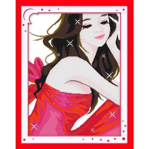 Red rhyme(1) cross stitch kit people 18ct 14ct 11ct count print canvas stitches embroidery DIY handmade needlework