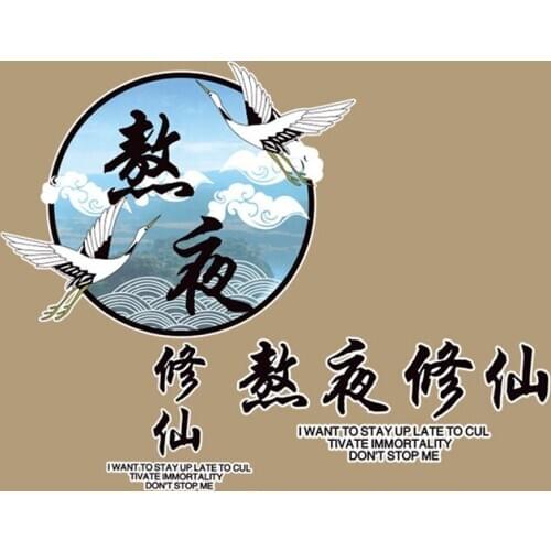 Crane Parche Iron On Stickers Washable Appliques A-level Patches Heat Transfer For DIY T-shirt Accessory Clothes Jeans Sticker