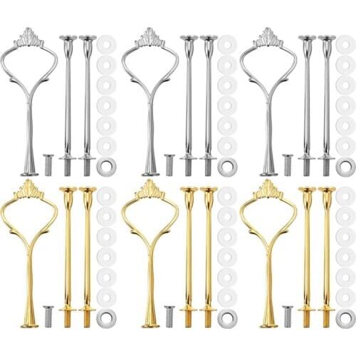6Pcs for 3 Tier Cake Stand Fittings Hardware Holder for Resin Crafts DIY Making Cupcake Serving Stand Decoration