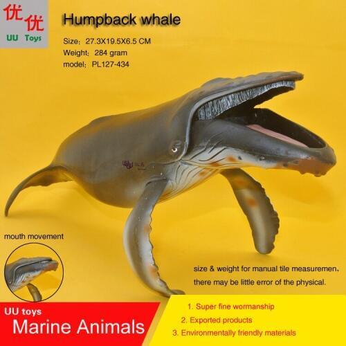 Hot toys big humpback whale Simulation model Marine Animals Sea kids gift educational props Action Figures