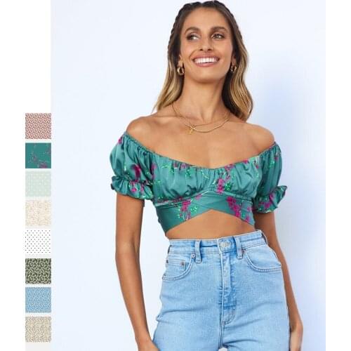 Sexy Crop Tops For Women African Printed Off Shoulder Long Lantern Sleeve Ladies Clothing 2021 Dashiki Ankara Casual Outfits