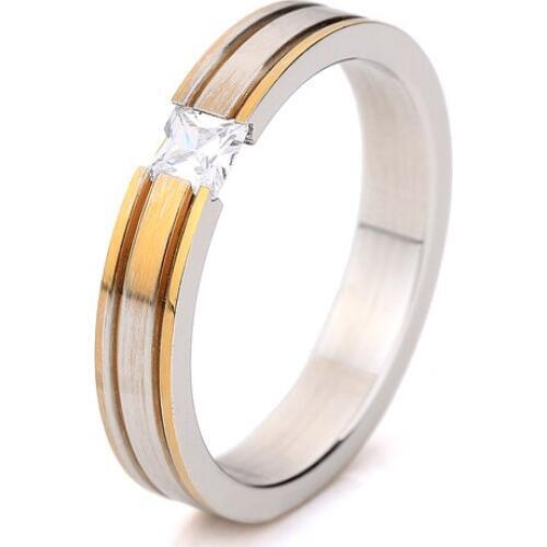 Wholesale Wedding Jewelry Valentines day gift gold color rings with zircon
