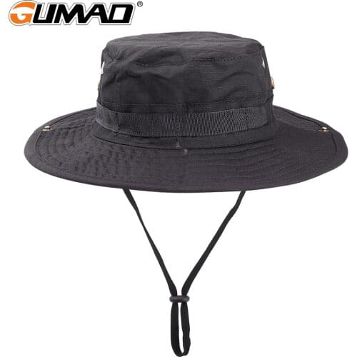 Camouflage Outdoor Fishing Cap Sunscreen Sun Visors Bucket Hat Camping Military Army Airsoft Tactical Bob Wide Brim Bonnie Men