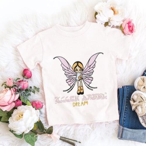 Butterfly Dream Angel Print Cartoon Baby Clothes Pattern T-shirt Boys Girls Soft T Shirt Toddler Summer Fashion Top Kids T Shirt