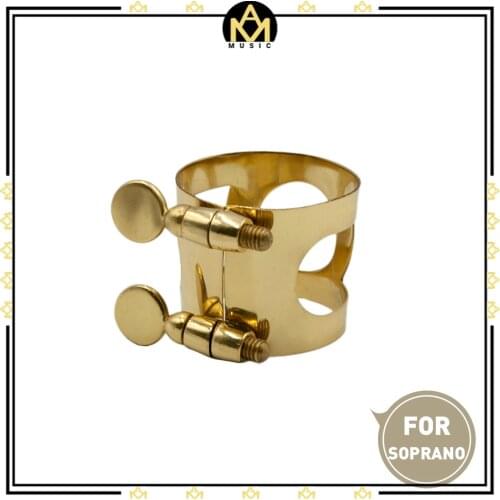Soprano Sax Mouthpiece Ligature Metal Ligature For Soprano Saxophone Mouthpiece With Double Screws Woodwind Parts