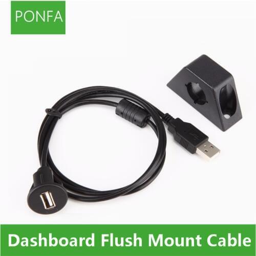 In Car USB 2.0 Dashboard Flush Mount USB Extension Cable 1M/2M