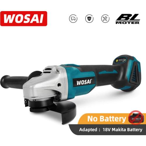 WOSAI MT-Series 20V 125mm Brushless Cordless Angle Grinder Variable Speed Cutting Machine Polisher For 18V Makita Battery