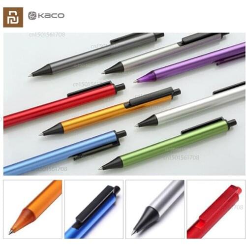 Youpin KACO Gel Pen TUBE Stainless Steel Metal Signature Pen 0.5 Black Water Pen Office Press Type