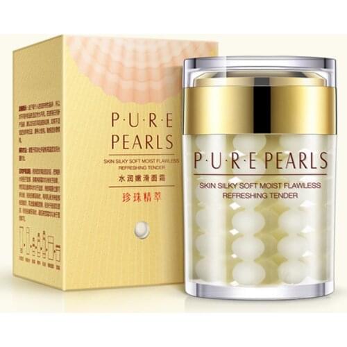 Pearl Face Day Cream Moisturizing Hydrating Tighten Skin Lighten Melanin Brighten Skin Tone Whitening Anti-Aging Maquillaje 60g