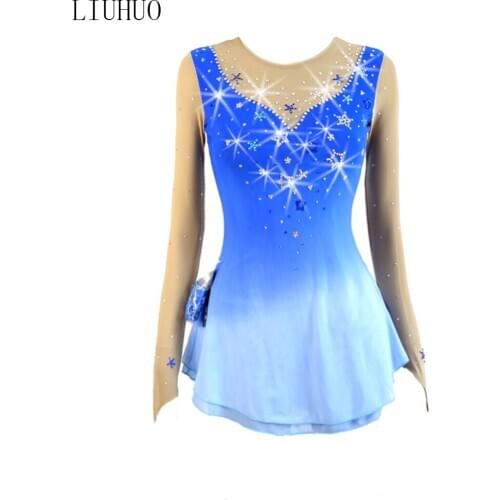 Women Ballet Costumes Gymnastic Leotards Figure Skating Dress Long Sleeve Rhinestones Tassels Professional Performance Wear