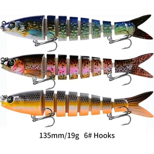1PCS 13.5cm 19g Sinking Wobblers Fishing Lures Jointed Crankbait Swimbait 8 Segment Hard Artificial Bait For Fishing Tackle Lure