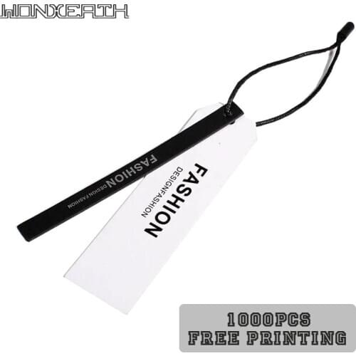 1000Sets Custom Swing Clothing Hang Tags Price Bag Brand Labels Printed Personalized Label with Strings